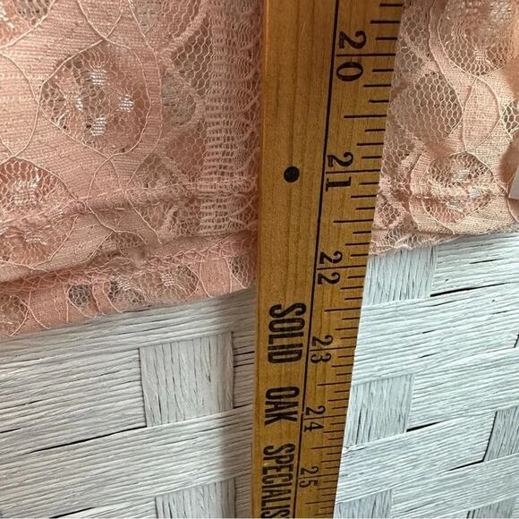 Charlotte Russe lace crop top pink stripes coquette girl whimsy Goth oversized - Picture 5 of 8